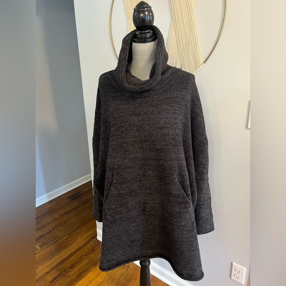 Barefoot Dreams Charcoal Cowl Neck Sweater